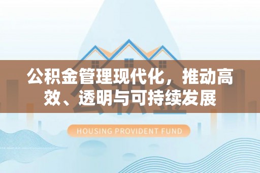 新疆公积金管理现代化，推动高效、透明与可持续发展