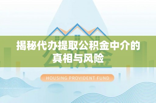 新疆揭秘代办提取公积金中介的真相与风险