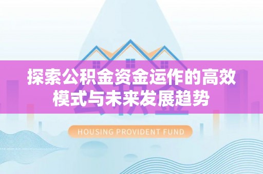 新疆探索公积金资金运作的高效模式与未来发展趋势