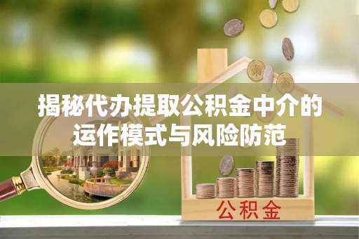 新疆揭秘代办提取公积金中介的运作模式与风险防范